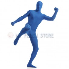 Full Body blue Lycra Spandex Bodysuit Solid Color Zentai  suit Halloween Fancy Dress Costume 